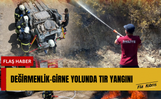 Değirmenlik-Girne yolunda TIR yangını