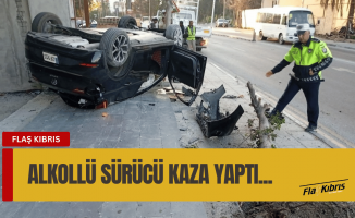 Alkollü sürücü kaza yaptı