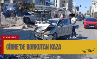 Girne'de korkutan kaza...