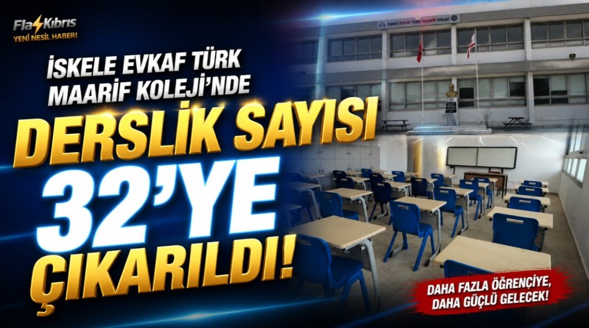 İskele Evkaf Türk Maarif Koleji’nde derslik sayısı 32’ye çıkarıldı