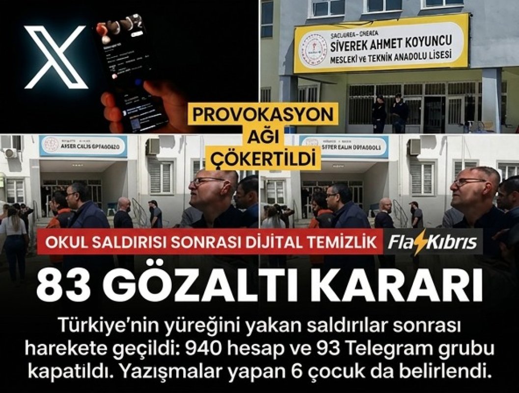Okul saldırıları sonrası 940 hesaba engel, 83 gözaltı kararı