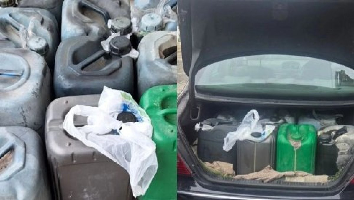 Rum Yönetimi Gümrük Dairesi, Kuzey'den Güney'e geçen bir araçta 200 litre yakıt ele geçirdi