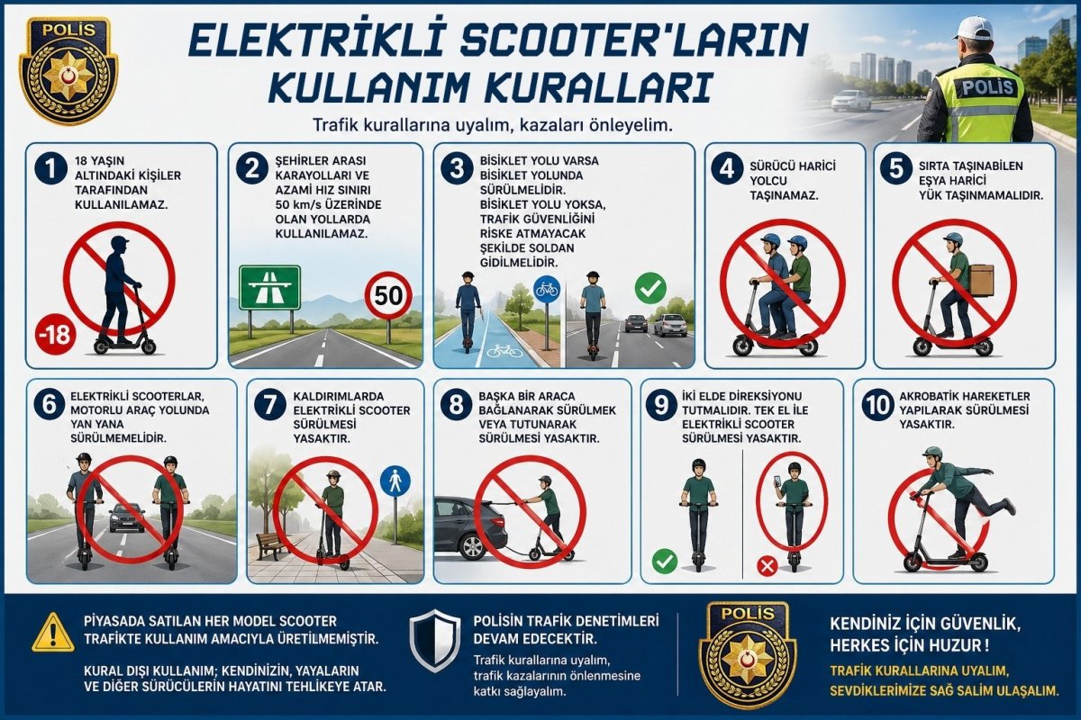 Polis'ten Elektrikli Scooter uyarısı