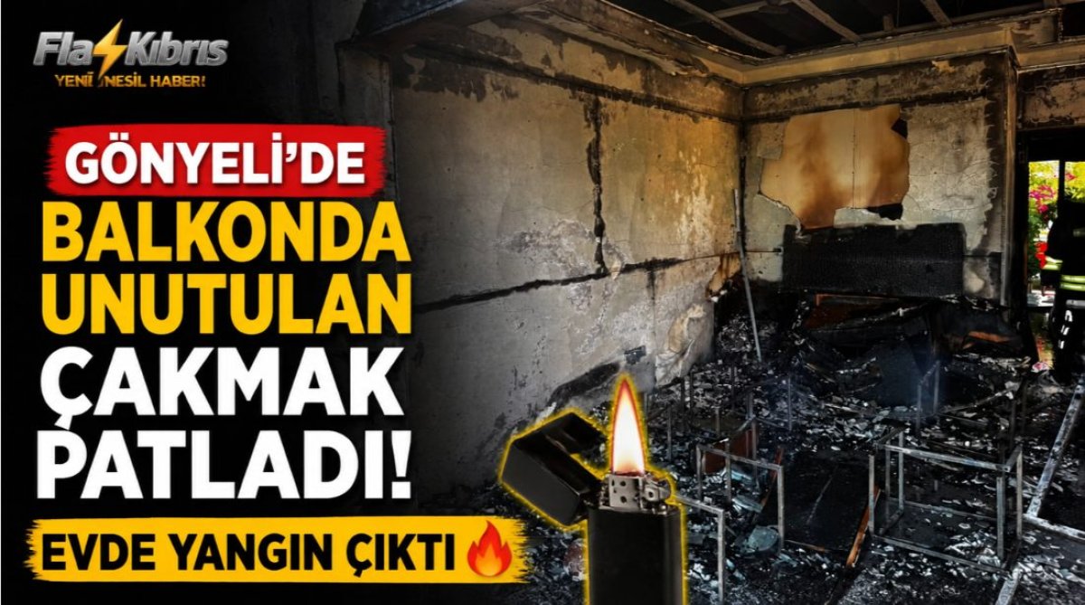 Gönyeli’de Balkonda Unutulan Çakmak Patladı