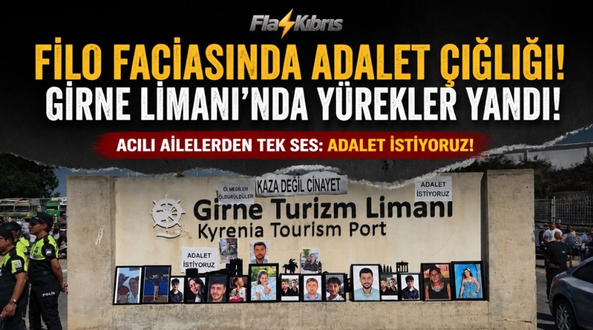 Filo faciasında acılı ailelerden Girne Limanı’nda “Adalet istiyoruz” çağrısı