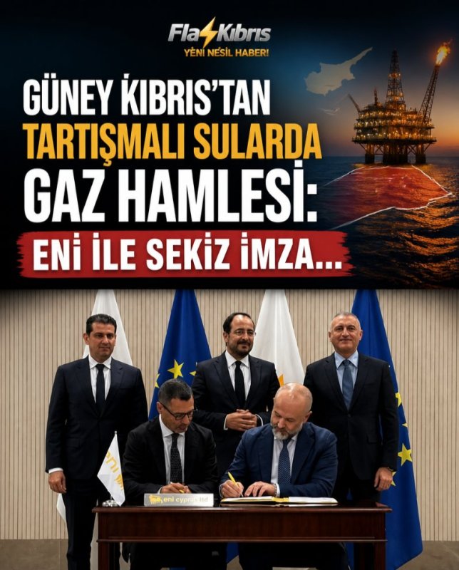 ENI ile Güney Kıbrıs arasında Kronos doğal gaz yatağı için sözleşmeler imzalandı