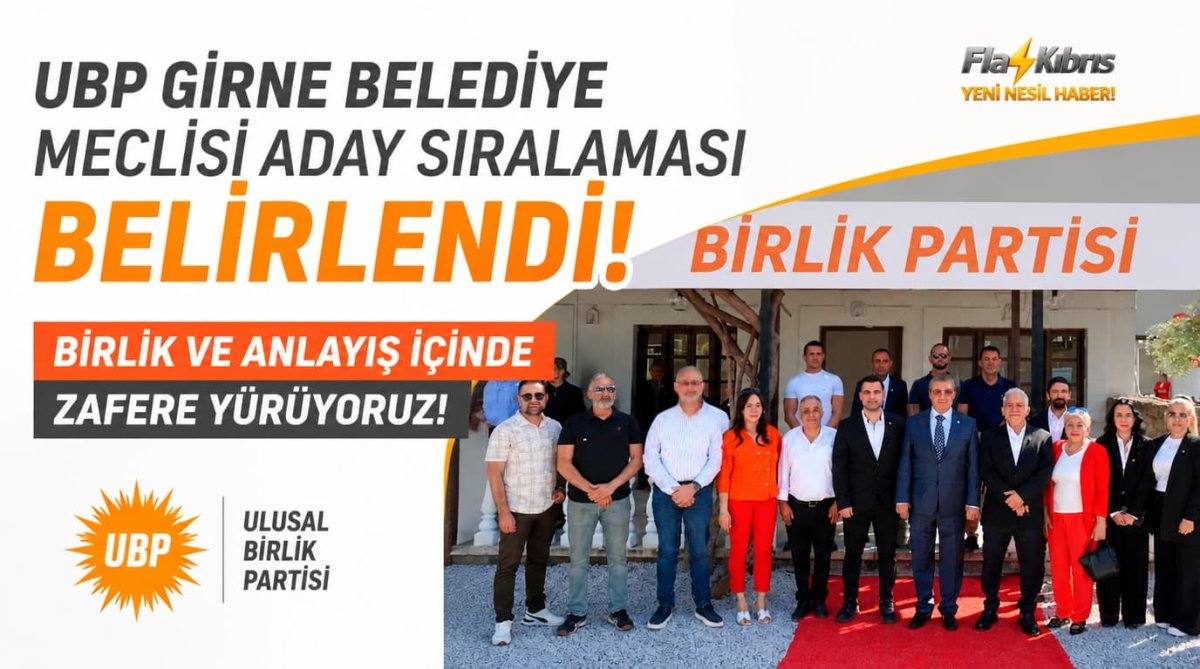 UBP Girne Belediye Meclisi aday sıralaması belirlendi: Birlik ve anlayış içinde zafere yürüyoruz