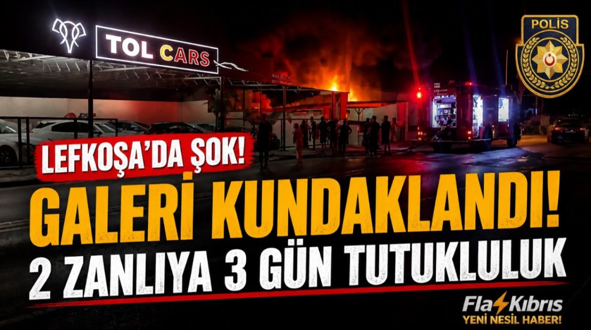 Lefkoşa’daki galeri kundaklamasında 2 zanlıya 3 gün tutukluluk
