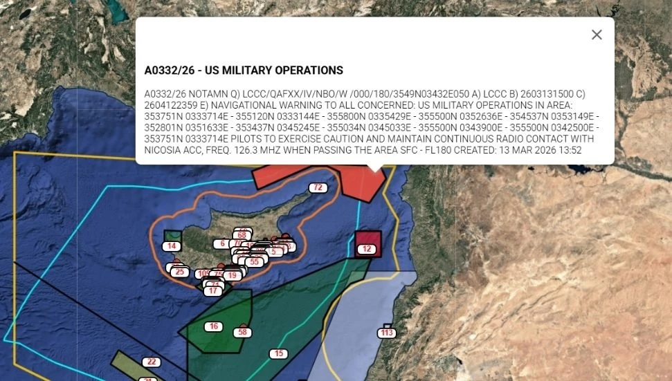 ABD, Kıbrıs çevresinde askeri faaliyet NOTAM’ı yayımladı
