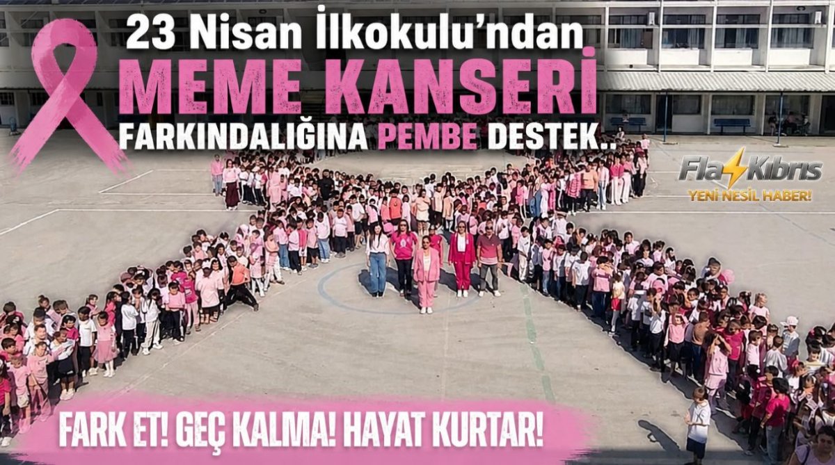 23 Nisan İlkokulu’ndan meme kanseri farkındalığına pembe destek
