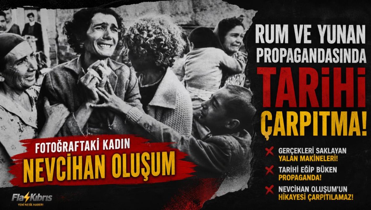 Türkleri suçlayan propagandada, Rumların katlettiği Kıbrıs Türkü’nün eşinin fotoğrafı kullanıldı