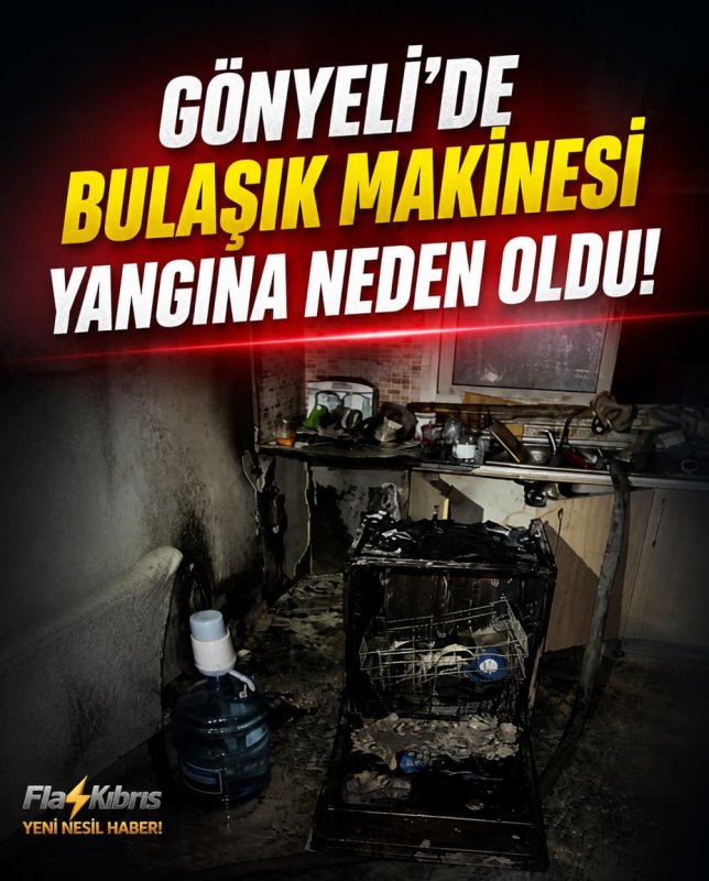Gönyeli’de bulaşık makinesi yangına neden oldu