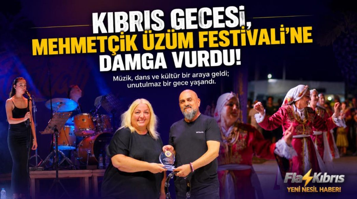 Geleneksel Mehmetçik Üzüm Festivali kapsamında düzenlenen Kıbrıs Gecesi, büyük ilgi gördü