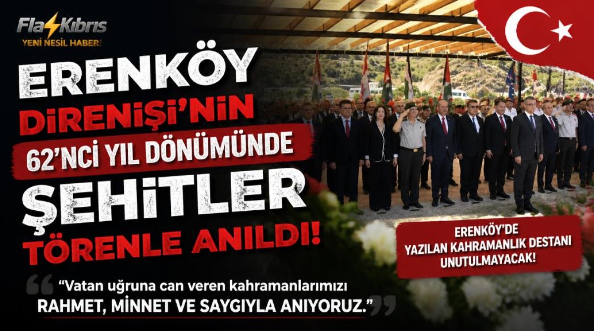 Erenköy Direnişi’nin 62’nci yıl dönümünde şehitler törenle anıldı