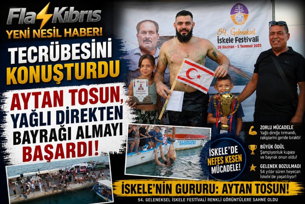  AYTAN TOSUN, YAĞLI DİREKTEN BAYRAĞI ALMAYI BAŞARDI