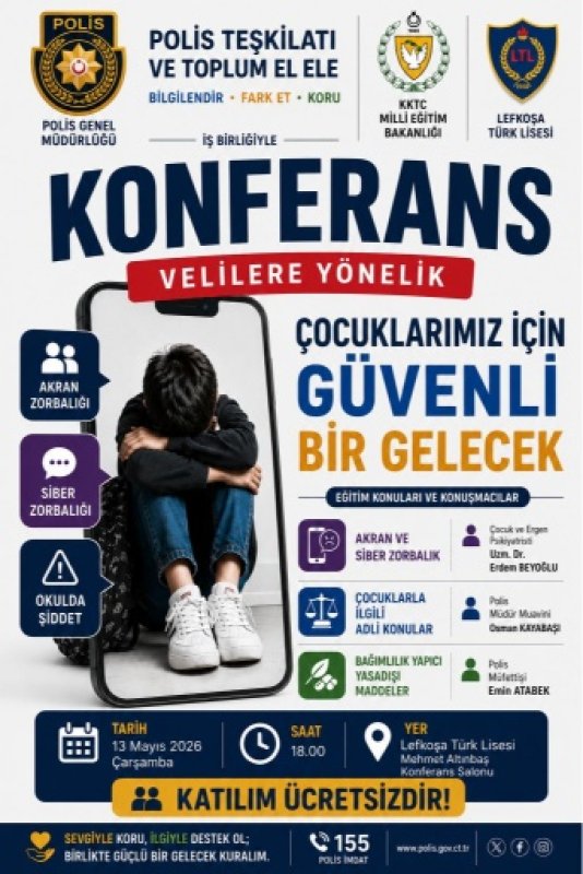 Polis, “Güvenli Okul Projesi” kapsamında velilere yönelik konferans düzenliyor