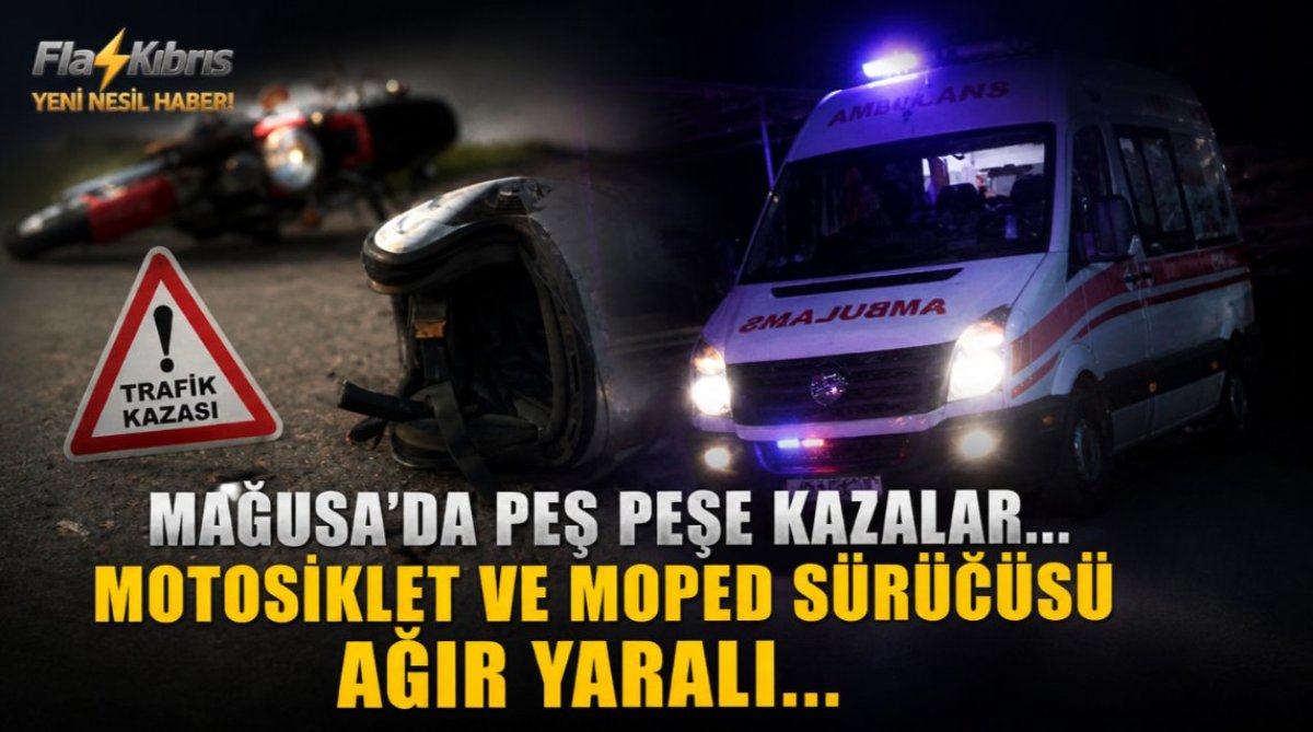 mağusa'da peş peşe iki kaza 