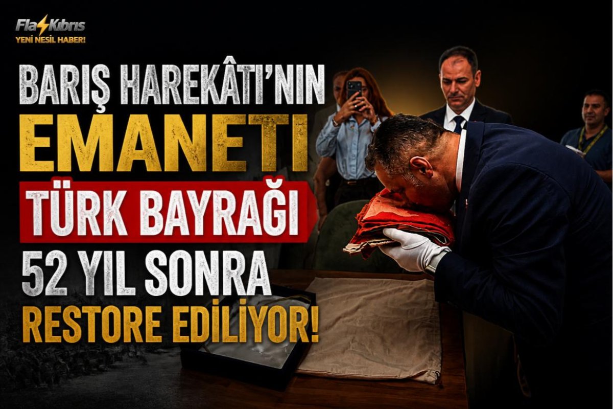 Kıbrıs Barış Harekâtı’nın izlerini taşıyan Türk bayrağı, restorasyon ve konservasyon sürecine alındı