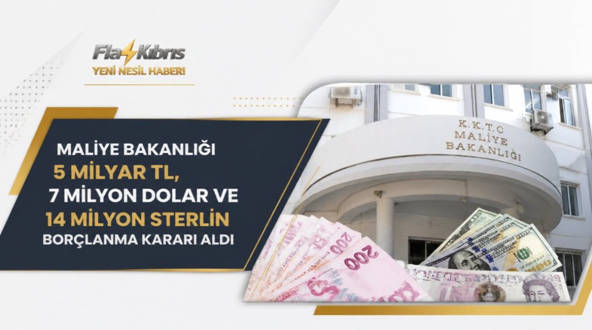 Maliye Bakanlığı 5 milyar TL, 7 milyon dolar ve 14 milyon sterlin borçlanma kararı aldı