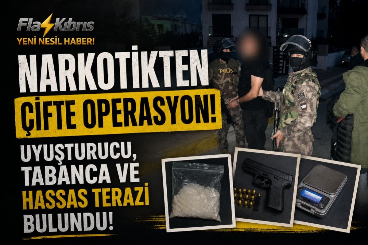 Lefkoşa ve Gazimağusa’da uyuşturucu ve silah operasyonu