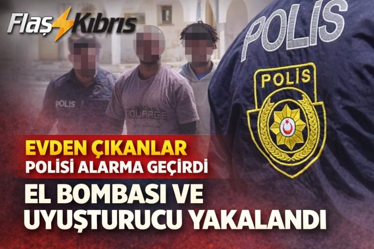 Lefkoşa'da evden el bombası ve uyuşturucu çıktı