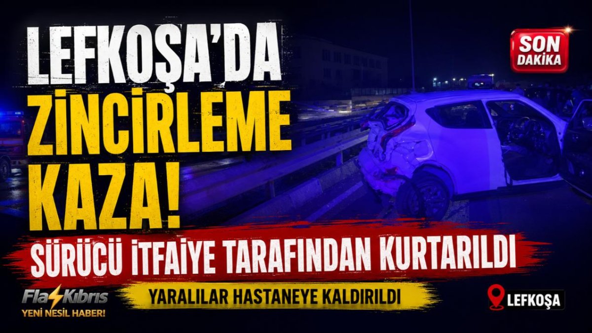 Metehan-Dereboyu yolunda zincirleme kaza: Sürücü itfaiye tarafından kurtarıldı