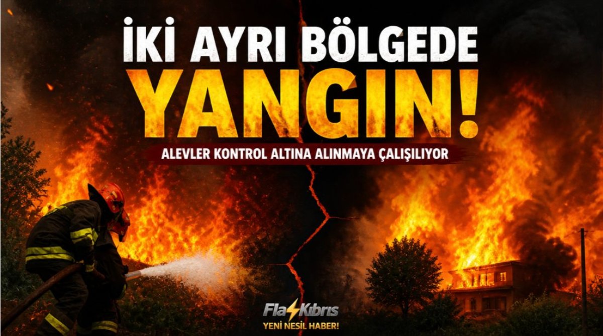 Ergenekon-Tirmen Anayolu ve Gazimağusa yolunda yangın: 1 kişi tutuklandı