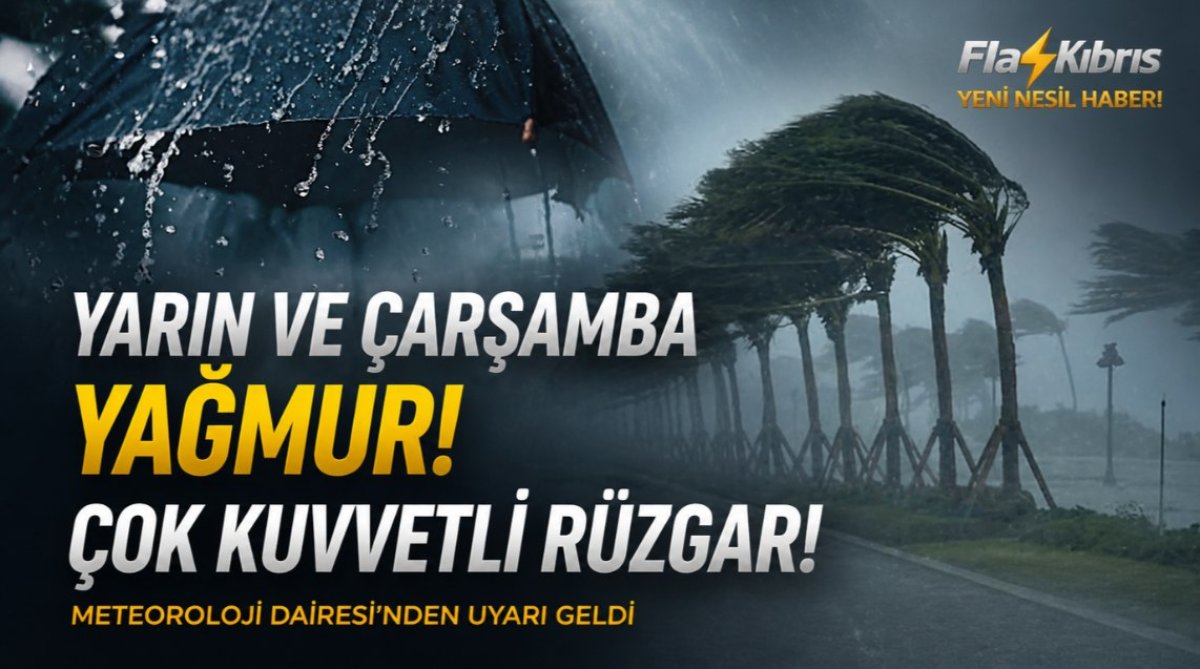 Meteoroloji Dairesi: Yarın ve çarşamba yağmur, yağış anında kuvvetli rüzgar bekleniyor